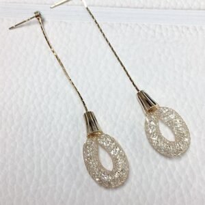 Cubic Zirconia Water Drop Trend Threader Earring