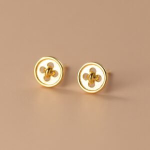 Geometric Minimalist Sterling Silver Stud Earring