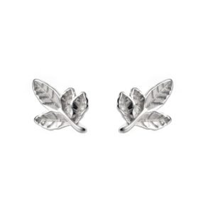 Leaf Minimalist Sterling Silver Stud Earring